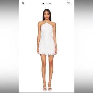 Revolve White Lace Halter Mini Dress
